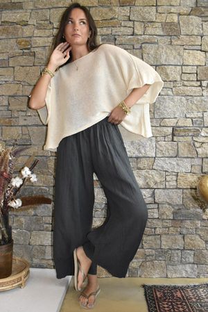 Santos Cushion Cotton Quirky Pant Charcoal